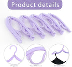 6PCS Portable Folding Clothes Hangers Clothes Drying Rack for Travel (Purple)