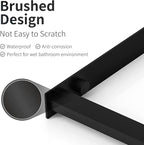 Towel for Racks Bathrooms, Wall Mounted Towel Rack for Storing Towels, Robes, Towel Holders with Hooks, Bathroom Towel Storage, Black