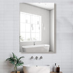 Bathroom Medicine Cabinet, 24x36 inch Mirror Cabinet of Aluminum, Assembly Needed, Surface Mount or Recessed, Medicine Cabinet with Mirror, Adjustable Glass Shelves, Waterproof for Bathroom