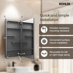 Kohler K-81144-DA1 Maxstow Frameless Surface Mount Bathroom Medicine Cabinet, 15" x 24", Dark Anodized Aluminum