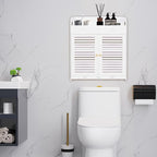 ShellKingdom Over The Toilet Storage Cabinet, Wall Mount Bathroom Cabinet, Narrow Bathroom Wall Cabinet with Doors and Shelf for Towel, Toilet Paper Storage, 16.92 x 14.96 x 7.08 inch (White)