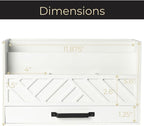 BLU MONACO | Wooden Mail Organizer with Drawer | Mail Organizer Wood Desktop Storage | Tabletop Organizer with Drawers White Farmhouse Desk Sorter