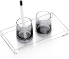 DINGHUO Bathroom Vanity Perfume Tray Acrylic Rectangle Soap Holder for Countertop, Clear Kitchen Sink Organizer for Candle, Jewelry, Keys - 1 Pack