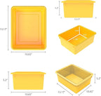 Storex Letter Size Deep Storage Tray – Organizer Bin with Non-Snap Lid for Classroom, Office and Home, Yellow, 5-Pack (62546A05C)