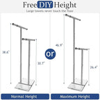 Kayfia 40" Standing Towel Rack with Weighted Marble Base, Width Adjustable & Taller Bathroom Towel Rack Stand, 2-Tier Towel Racks for Bathroom, Multiple Spaces Stainless Steel Brushed Finish