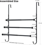 Over The Door Towel Rack, Over Door Towel Rack for Bathroom Door, Triple Towel Storage Holder with Hooks (Matte Black)