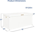 Outdoor 70 Gallon Wicker Deck Storage Box Color: White