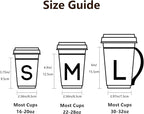 Reusable Neoprene Insulator Sleeve for Iced Coffee & Cold Soda, Coffee Sleeves for Iced & Hot Drinks, Cold Beverage Cooler Compatible with Starbucks, Dunkin (Flower Power, Small: 16-18oz)