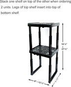 Locker Organizer Shelf， Adjustable Width and Height, Ideal Locker for School, Office, and Gym Lockers (Black)