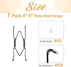 Bilillo Plate Hangers for The Wall, Suitable for 4''-5'' Decorative Plate,Invisible Heavy Duty Wire Plate Holder with Wall Hooks, Plate Hangers for Displaying Plates, Platter, Dish (Black)