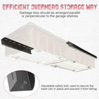 Overhead Garage Storage Rack, Adjustable Ceiling Mounted Garage Organizer, Heavy Duty Metal Overhead Shelf support up to 2 Bin,Space Saver Storage System for Home, Basement – Black