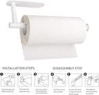Paper Towel Holders,Paper Towels Rolls - for Kitchen,Paper Towels Bulk- Self-Adhesive Under Cabinet,Both Available in Adhesive and Screws,Stainless Steel Paper Towel Holder(White)