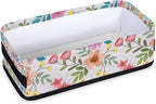 Floral Basket Flower Bathroom Baskets for Organizing, Foldable Storage Bins Toilet Paper Basket for Toilet Tank Top Fabric Storage Organizer for Shelves Closet Countertop