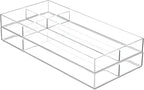 iDesign Clarity Plastic Divided Drawer Organizer, Storage Container for Vanity, Bathroom, Kitchen Drawers, 8" x 16" x 2", Clear,40850