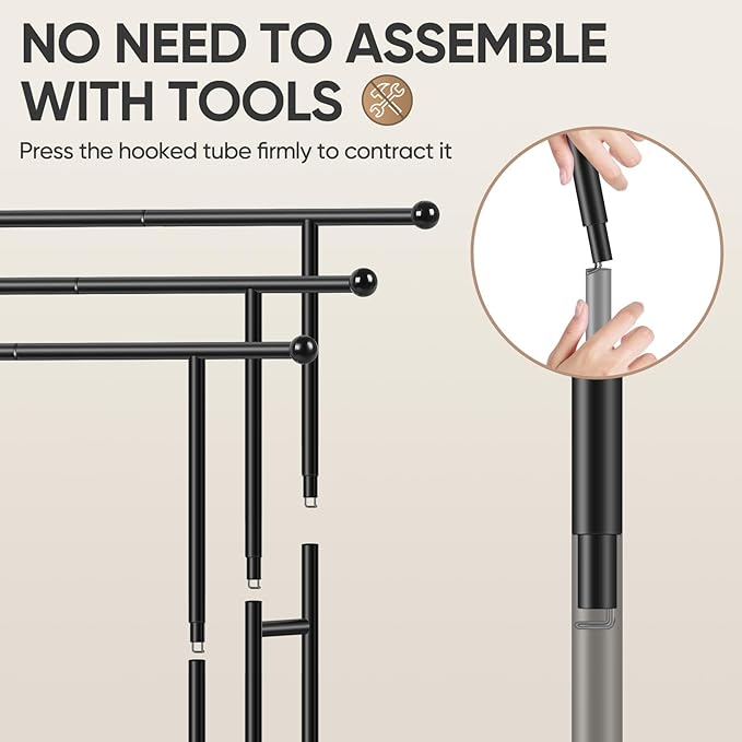 HAITRAL 42" H Standing Towel Rack, 3 Tiers Towel Holder with Basket, Bathroom Freestanding Towel Rack with 360° Anti-Skid Wheels, Multi-Use for Towel, Blanket, Clothes, Indoor/Outdoor (Black)