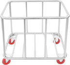 Commercial Laundry Cart with Wheels, 260LBS Laundry Cart Stainless Steel Rolling Laundry Hamper, Laundry Sorter Rolling Cart with Removable Oxford Cloth Bag for Hotel, Home, Hospital (Yellow)