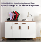 Hat Organizer for Baseball Caps, 2 Pcs No Install Acrylic Hat Stand for 14 Baseball Caps, Hat Racks for Caps Display and Organizer for Bedroom, Closet, Dresser, Office, Hat Holder