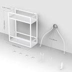 Meangood Shower Caddy 10.4" x 4.5" x 22.04" Hanging Shower Caddy Organizer Over Shower Head Big Capacity for Shampoo, Conditioner with Hooks for Razor/Sponge, White