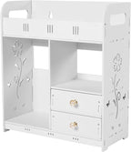 Adhesive Bathroom Wall Cabinet, Bathroom Cabinet Wall Mount with Drawers, Farmhouse Storage Cabinet Toilet Paper Storage 15 X 7 X 17inch