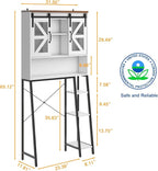 Vabches Over The Toilet Storage Cabinet, Farmhouse Storage Cabinet Over Toilet with Sliding Barn Door，Home Space-Saving Toilet Rack, for Bathroom, Restroom, Laundry White