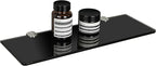 SAYAYO Floating Glass Shelves for Bathroom, 15 x 5 Inch Chrome Tempered Glass Shelf for Wall 1 Pack, Black