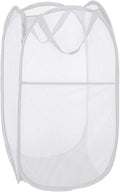 Pop up Laundry Hamper, Portable Foldable Mesh Clothes Hamper for Kids Room, College Dorm or Travel, Collapsible Laundry Basket for Storage, White
