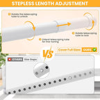 Closet Rods for Hanging Clothes, 17-28 Inch No-Cut Stepless Adjustable Closet Rod, 1.3 Inch Heavy Duty Metal Closet Hanging Rod with Brackets, White Closet Bar for Closet, Laundry Room, RV, Wardrobes
