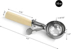 New Star Foodservice 34783 Commercial-Grade Thumb Press Food Disher/Ice Cream Scoop, 18/8 Stainless Steel, 3.75 oz, Size 10, Ivory