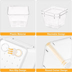 SMARTAKE 13-Piece Drawer Organizers with Non-Slip Silicone Pads, 5-Size Desk Bathroom Drawer Organizer Trays Storage Tray for Makeup, Jewelries, Utensils in Bedroom Dresser, Office and Kitchen, Clear