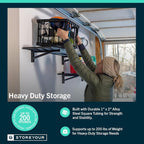 StoreYourBoard Heavy Duty Garage Shelf Wall Mount 1ft x 2ft – Wall-Mounted Shelving for Storage & Organization – Heavy Duty Garage Shelves for Tools, Bins, & Equipment – Holds 200 lbs - Black