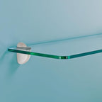 Glass Shelves - Tempered Safety Glass Shelves for Bathroom, Choose Over 20 Shelf Brackets and Multiple Shelf Sizes - Jam Style - 31.5 x 7.9 in - Stainless Clip