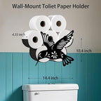 Hummingbird Toilet Tissue Holder,Animal Paper Holders,Decorative Metal Papers Holder,Funny Toilet Animal Storage for Bathrooms,Bathroom Paper Organizer for Extra 8 Rolls Wall Mounted Art Decor