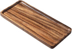 Bathroom Long Vanity Trays, 1PCS Wooden Toilet Tank Storage Tray, Farmhouse Wood Tray Kitchen Living Room Counter Top Organizers for Small Things, Dressing Table Sink Holders 11 x 4 inch