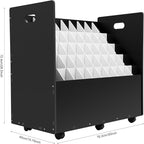 Blue Print Storage Organizer - Mobile Roll File Cart,50 Slots Mobile Blueprint Storage Rack Cart, Blueprint Cabinet with Wheelsm, Large Capacity Blueprint Storage Cart for Office and Home (50 Slots)