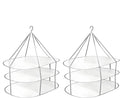 2PCS Hanging Drying Rack Foldable Sweater Clothes Dryer Flat Mesh Large Portable Fixed Windproof for Home, Dormitory and Bathroom 3 Tier