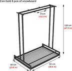 1 2 3 4 5 6 8 9 10 Pair Ski Storage Rack for Organize, Indoor Ski Board Stand for Garage/Basement/Shed, Floor Standing Longboard Carrier Wheels(Holds 6 pcs (3 Pair))