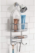iDesign Metal Extra-Wide Hanging Shower Caddy, The York Collection – 10" x 4" x 22", Silver