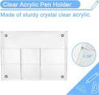 VITVITI Acrylic Pen Holder, Clear Desk Organizer, Pen Organizer for Desk, 7 Compartments Pencil Holder, Desktop Stationery Organizer for Office Storage/School/Home/Art Supplies