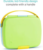 Munchkin Lunch Bento Box for Kids and Toddlers, Includes Stainless Steel Utensils, BPA-Free, 18 Months and Up, Blue/Green/Yellow