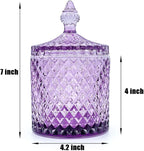 Colorful Glass Jar With Lid,Crystal Candy Dish,Cookie Jars,Purple Halloween Candy Bowl,Buffet Biscuit Containers,Decorative Jar(Large-PInk Purple)