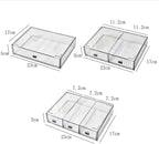 Desk Drawer Organizer, Stackable Office Supplies Desk Organizer, Plastic Plastic Storage Drawer, Desk Grocery Organizer For Stationery/Office Supplies (Clear, 2-Compartment)