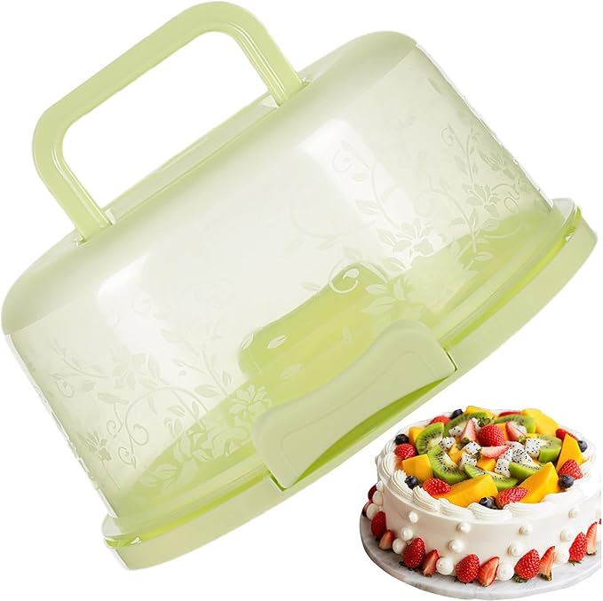Cake Carrier, Cake Carrier With Lid And Handle, 10x8.6x4.9 Inches, Transparent Dome Reusable Airtight Box, Reusable, Portable, Microwaveable, Dishwasher Safe