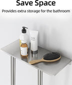 Bathroom Towel Storage for Bathroom, Wall Towel Rack for Rolled Towels, 30 inch Towel Holder Wall Mounted with Metal Shelf Can Holds 6 Large Towels, Brushed Nickel