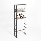 Furinno Turn-N-Tube Over The Toilet Storage, 3-Shelf Over The Toilet Organizer, Freestanding Space Saver Bathroom Shelf, for Bathroom Organizers and Storage, Grey Oak