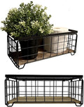 Metal Wire Storage Basket Bin for Toilet Paper, Coffee Pod cups, Towel, Shampoo, Toilet Tank Tray Decor Box, Kitchen basket for Countertop Cabinet, Bathroom Organizer- Black