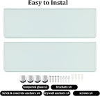 SAYAYO Floating Glass Shelves for Bathroom, Tempered Glass Shelf for Wall 15 x 5 Inch 2 Pack, Clear