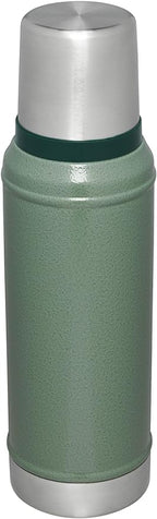 Stanley Classic Legendary Vacuum Bottle 1.0 qt | Wide Mouth with Leakproof Cup Lid | Keep Drinks Hot or Cold | Packable for Travel | Insulated Stainless Steel Thermos | BPA-Free | Hammertone Green