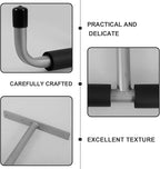 NUOBESTY Garage Ceiling Mounted Storage Rack with T-shaped Hooks, Metal Fishing Rod Holder and Bike Hanging Rack for Garage Organization and Overhead Storage, Silver