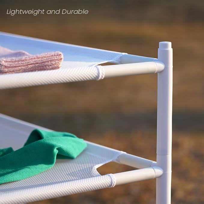 4-Layer Stackable Laundry Drying Rack, Mesh Clothes Drying Rack, Great for Sweaters, Wool, Herbs & More