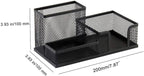 Corner Cabin Mesh Desk Office Organizer for Paper Clip, Mesh Desk Organizer, 3 in 1 Metal Pen Holder Office Supplies Caddy for Paper Clip, Sticky Note, Pen(3 Compartments, Black)